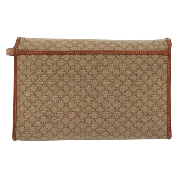 CELINE Macadam Canvas Shoulder Bag Pvc Beige Gold - Picture 3 of 13